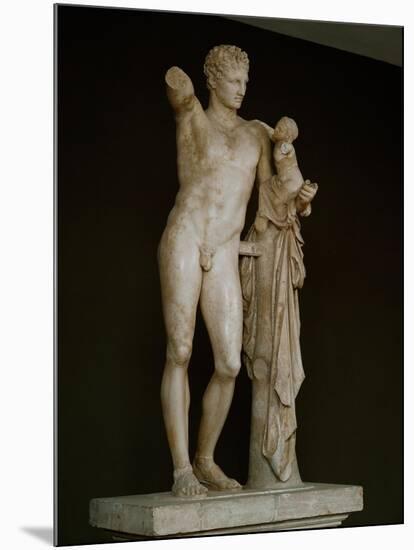 Hermes with Infant Dionysos on His Arm-Praxiteles-Mounted Giclee Print