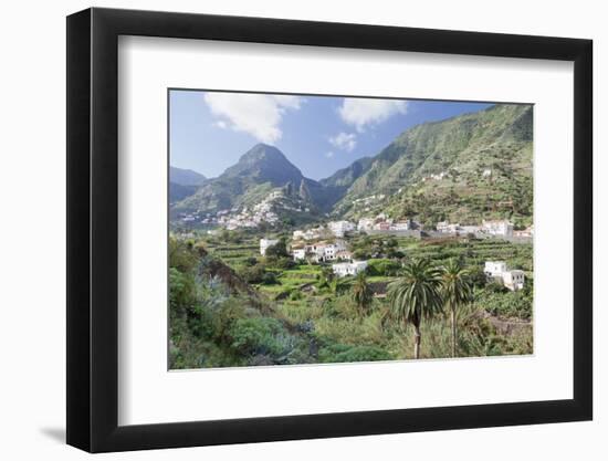 Hermigua, Roques De San Pedro Rock, Terraecd Fields, La Gomera, Canary Islands, Spain, Europe-Markus Lange-Framed Photographic Print