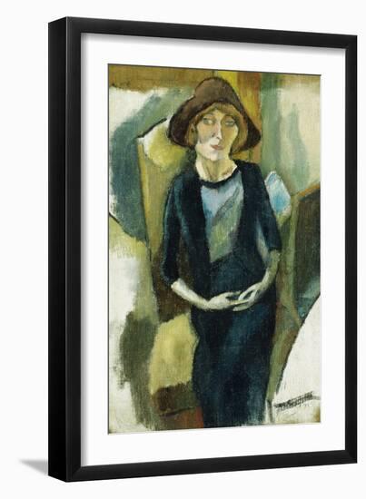 Hermin in Blue, 1916-Jules Pascin-Framed Giclee Print