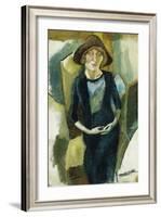 Hermin in Blue, 1916-Jules Pascin-Framed Giclee Print