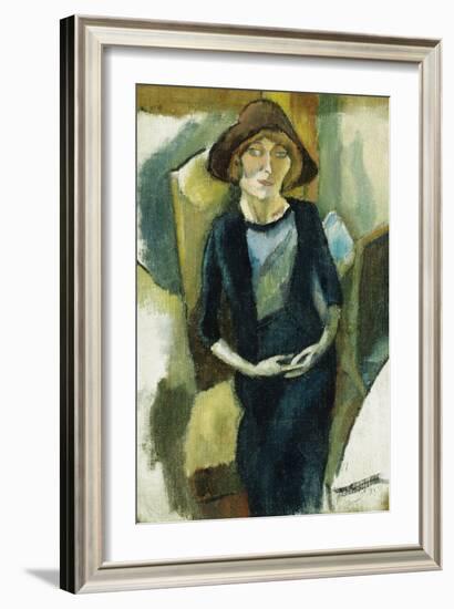 Hermin in Blue, 1916-Jules Pascin-Framed Giclee Print