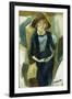 Hermin in Blue, 1916-Jules Pascin-Framed Giclee Print