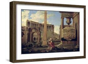 Hermit Among the Ruins-Nicolas Poussin-Framed Giclee Print