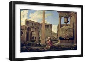 Hermit Among the Ruins-Nicolas Poussin-Framed Giclee Print