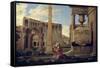 Hermit Among the Ruins-Nicolas Poussin-Framed Stretched Canvas