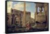 Hermit Among the Ruins-Nicolas Poussin-Framed Stretched Canvas