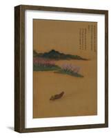 Hermit Fishing on the Peach Blossom Stream, in the Style of Zhao Mengfu, from an Album of Ten…-Yun Shouping-Framed Giclee Print