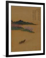 Hermit Fishing on the Peach Blossom Stream, in the Style of Zhao Mengfu, from an Album of Ten…-Yun Shouping-Framed Giclee Print