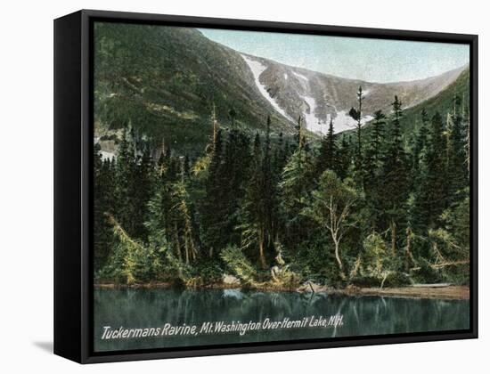 Hermit Lake, NH - View of Tuckermans Ravine, Mt. Washington-Lantern Press-Framed Stretched Canvas