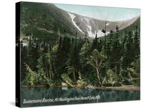 Hermit Lake, NH - View of Tuckermans Ravine, Mt. Washington-Lantern Press-Stretched Canvas