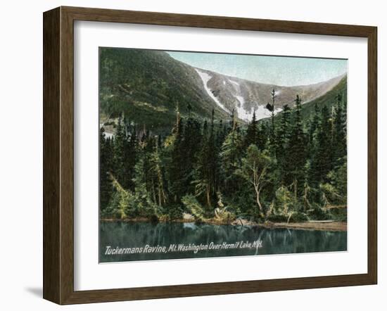 Hermit Lake, NH - View of Tuckermans Ravine, Mt. Washington-Lantern Press-Framed Art Print