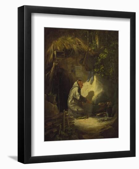 Hermit, Roasting a Chicken, 1841-Carl Spitzweg-Framed Giclee Print