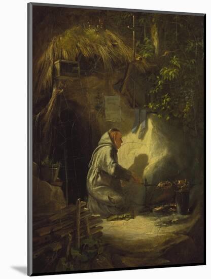 Hermit, Roasting a Chicken, 1841-Carl Spitzweg-Mounted Giclee Print