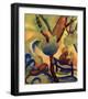 Hermit with lion-Auguste Macke-Framed Giclee Print