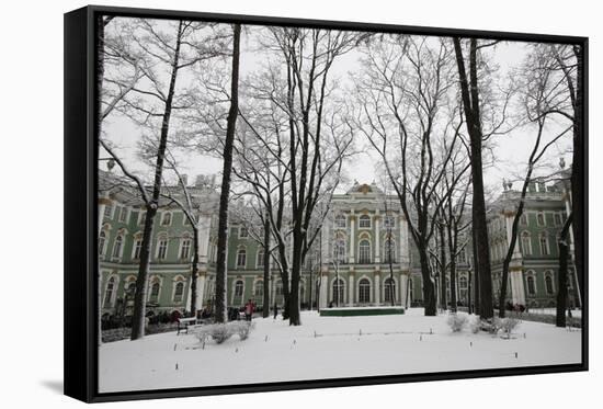 Hermitage Museum, UNESCO World Heritage Site, St. Petersburg, Russia, Europe-Godong-Framed Stretched Canvas