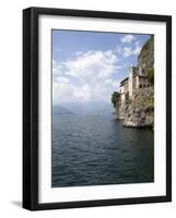 Hermitage of Santa Caterina del Sasso, Lake Maggiore, Lombardy, Italian Lakes, Italy, Europe-Oliviero Olivieri-Framed Photographic Print