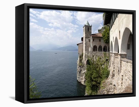 Hermitage of Santa Caterina del Sasso, Lake Maggiore, Lombardy, Italian Lakes, Italy, Europe-Oliviero Olivieri-Framed Stretched Canvas