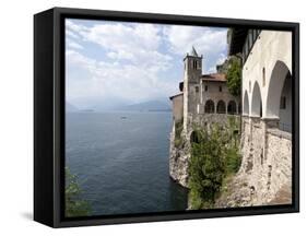 Hermitage of Santa Caterina del Sasso, Lake Maggiore, Lombardy, Italian Lakes, Italy, Europe-Oliviero Olivieri-Framed Stretched Canvas