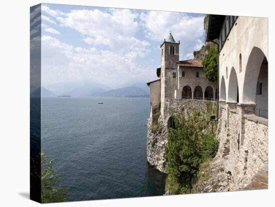 Hermitage of Santa Caterina del Sasso, Lake Maggiore, Lombardy, Italian Lakes, Italy, Europe-Oliviero Olivieri-Stretched Canvas