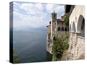 Hermitage of Santa Caterina del Sasso, Lake Maggiore, Lombardy, Italian Lakes, Italy, Europe-Oliviero Olivieri-Stretched Canvas