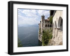 Hermitage of Santa Caterina del Sasso, Lake Maggiore, Lombardy, Italian Lakes, Italy, Europe-Oliviero Olivieri-Framed Photographic Print