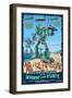 Hermosa Beach, California - Atlantean Invaders-Lantern Press-Framed Art Print