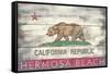 Hermosa Beach, California - Barnwood State Flag-Lantern Press-Framed Stretched Canvas
