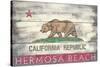 Hermosa Beach, California - Barnwood State Flag-Lantern Press-Stretched Canvas