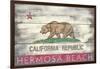 Hermosa Beach, California - Barnwood State Flag-Lantern Press-Framed Art Print