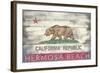 Hermosa Beach, California - Barnwood State Flag-Lantern Press-Framed Art Print