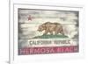 Hermosa Beach, California - Barnwood State Flag-Lantern Press-Framed Art Print