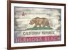 Hermosa Beach, California - Barnwood State Flag-Lantern Press-Framed Art Print
