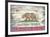 Hermosa Beach, California - Barnwood State Flag-Lantern Press-Framed Art Print