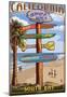 Hermosa Beach, California - Destination Sign-null-Mounted Poster