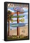 Hermosa Beach, California - Destination Sign-null-Framed Poster