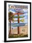 Hermosa Beach, California - Destination Sign-Lantern Press-Framed Art Print