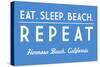 Hermosa Beach, California - Eat, Sleep, Beach, Repeat - Simply Said - Lantern Press Artwork-Lantern Press-Stretched Canvas