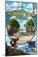 Hermosa Beach, California - Montage Scenes-Lantern Press-Mounted Art Print