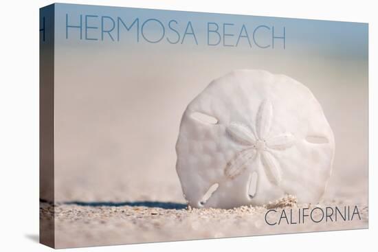 Hermosa Beach, California - Sand Dollar and Beach-Lantern Press-Stretched Canvas