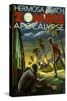 Hermosa Beach, California - Zombie Apocalypse-Lantern Press-Stretched Canvas