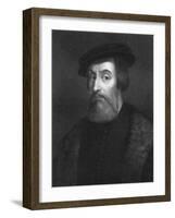 Hernan Cortes, 16th Century Spanish Conquistador-W Holl-Framed Giclee Print