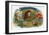 Hernan Cortes Brand Cigar Box Label-Lantern Press-Framed Art Print