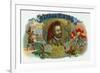 Hernan Cortes Brand Cigar Box Label-Lantern Press-Framed Premium Giclee Print