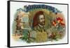 Hernan Cortes Brand Cigar Box Label-Lantern Press-Framed Stretched Canvas