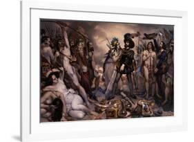 Hernan Cortes Destroys Fleet, July 1519, Making Return from Mexico Impossible, by Nicholas Maurin-null-Framed Giclee Print