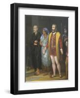 Hernan Cortes, La Malinche and Bartolome De Las Casas-Juan Ortega-Framed Giclee Print