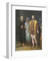 Hernan Cortes, La Malinche and Bartolome De Las Casas-Juan Ortega-Framed Giclee Print