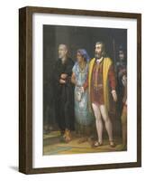 Hernan Cortes, La Malinche and Bartolome De Las Casas-Juan Ortega-Framed Giclee Print