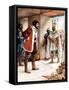Hernan Cortes Meeting the Aztec Emperor Montezuma, 1519-null-Framed Stretched Canvas
