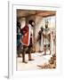 Hernan Cortes Meeting the Aztec Emperor Montezuma, 1519-null-Framed Giclee Print